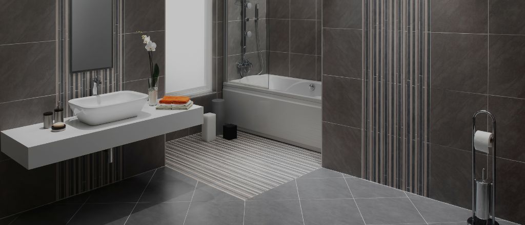 Luxury modern bathroom with elegant finishes and warm lighting, inspiring homeowners to begin their bathroom renovation journey.